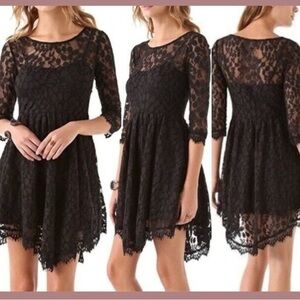 Elegant Black Lace Free People Dress